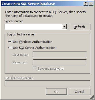 Create New SQL Server Database