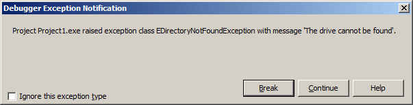 EDirectoryNotFoundException