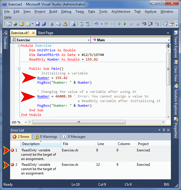 In the Microsoft Visual Basic 2008, the parser would signal the errors