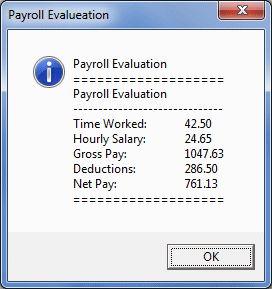 Payroll Evaluation