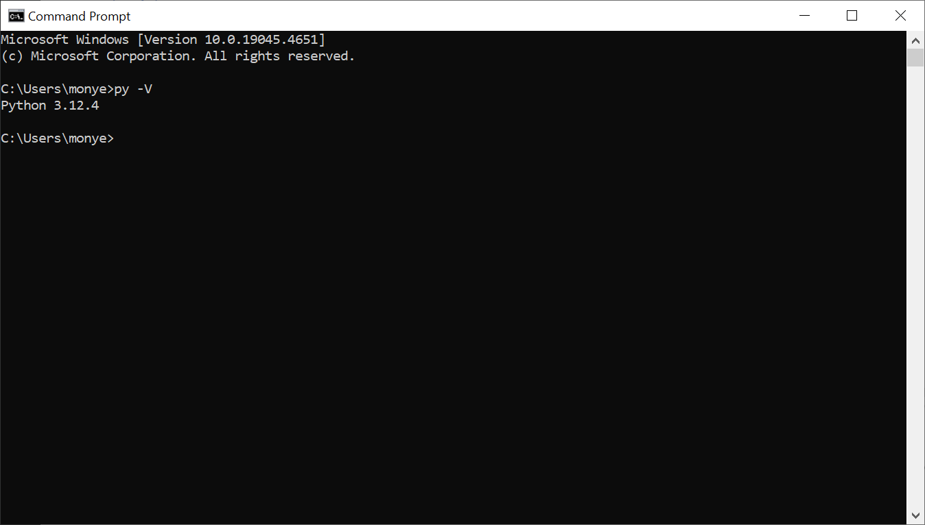 Command Prompt - Checking Python Installation and Version