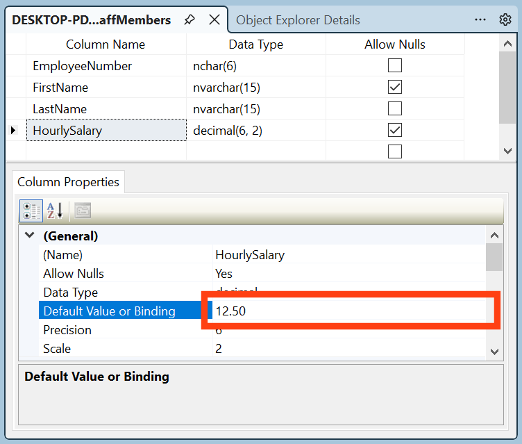 Visually Creating a Default Value