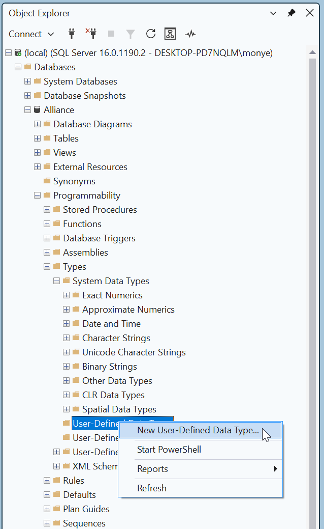 User-Defined Types