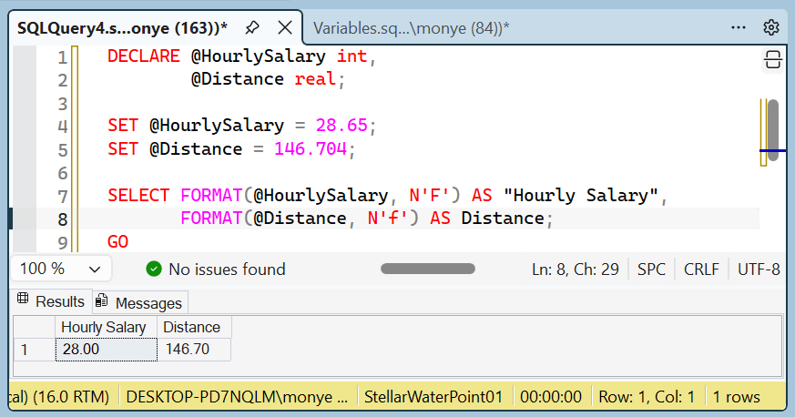 Value Formatting