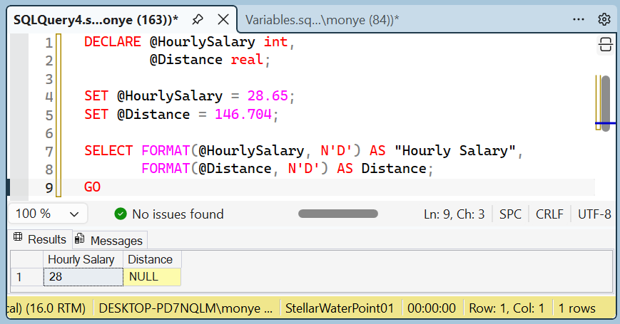 Value Formatting