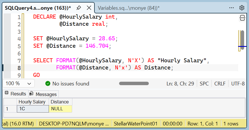 Value Formatting