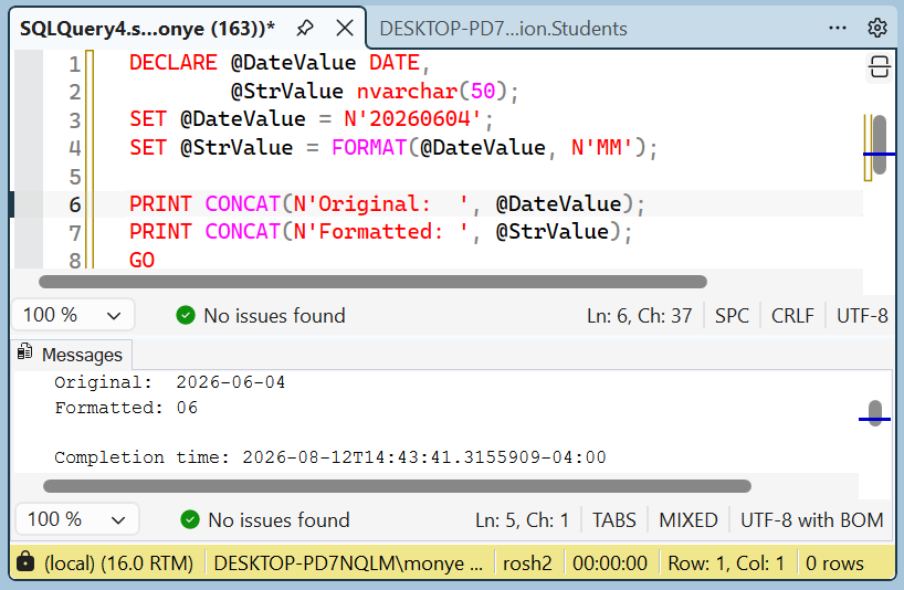 Date Formatting