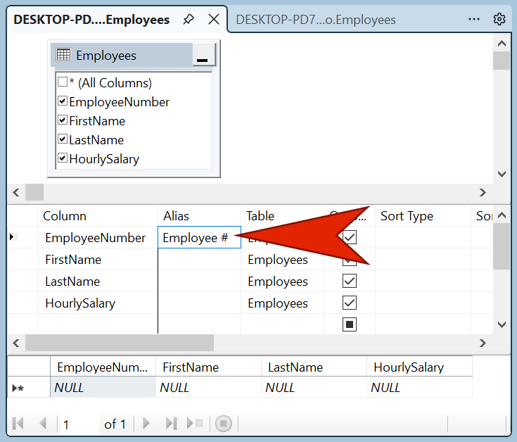 Alias Name of a Column