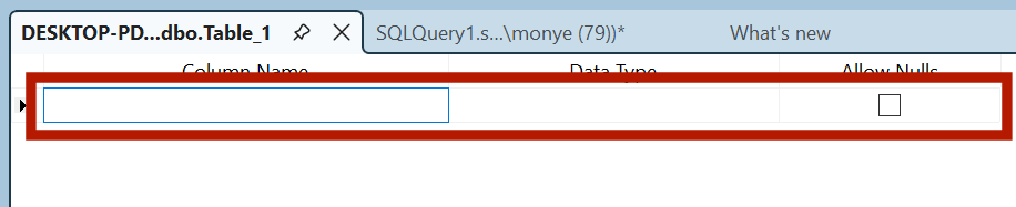 Visually Creating a Column