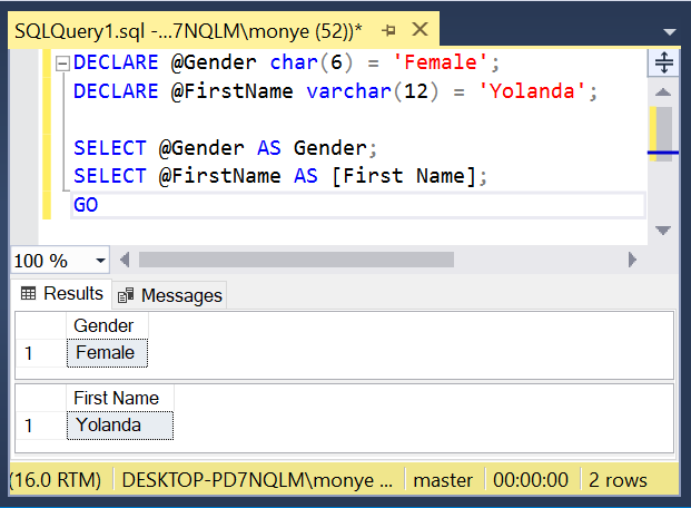 Character Variables