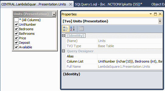 The Properties of a Table