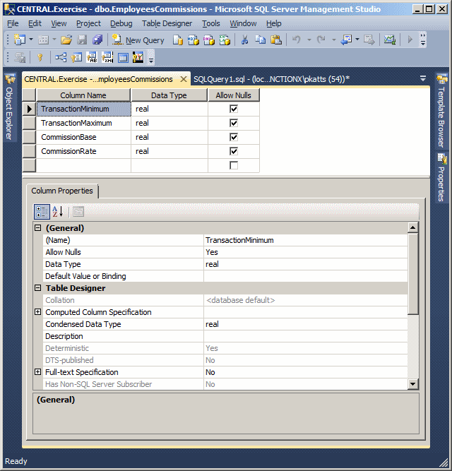 Column Properties