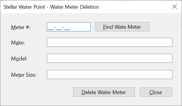 Stellar Water Point - Water Meter Deletion
