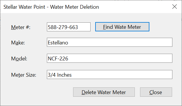 Stellar Water Point - Water Meter Deletion