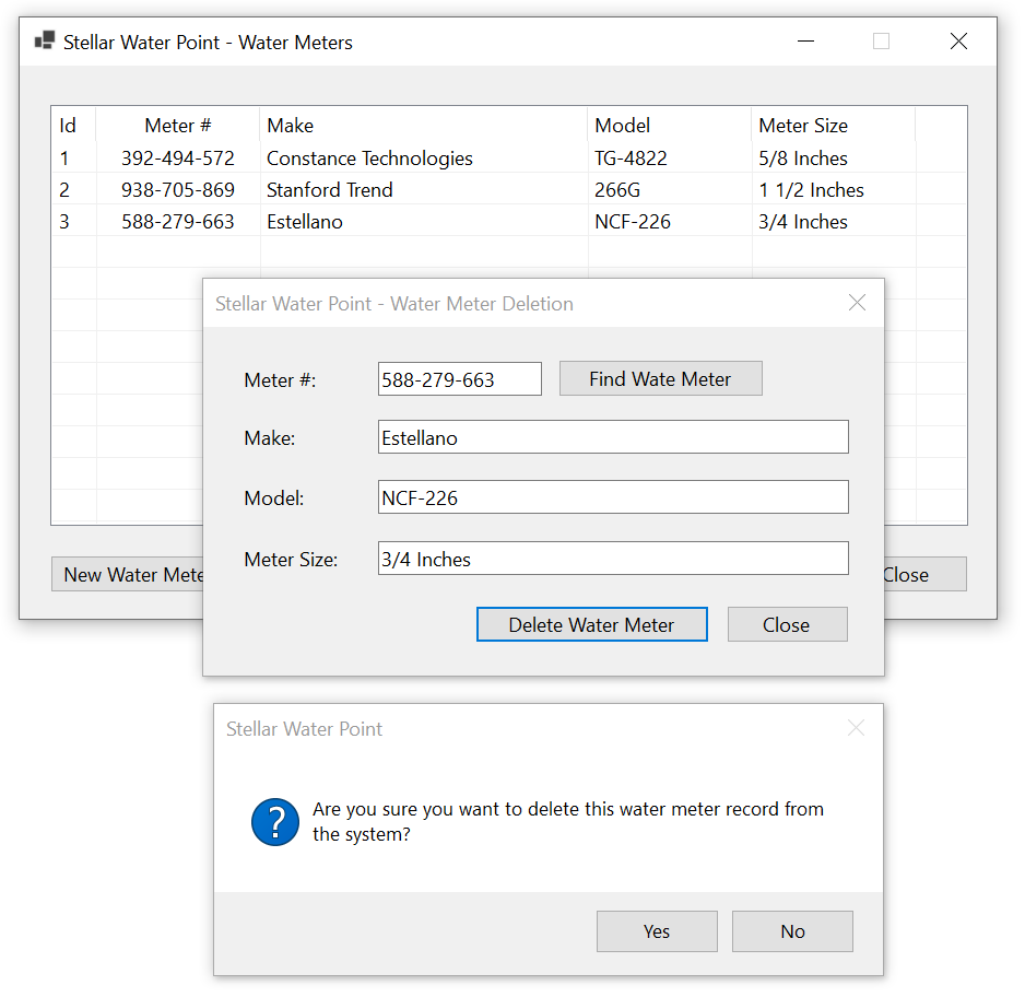 Stellar Water Point - Water Meter Deletion