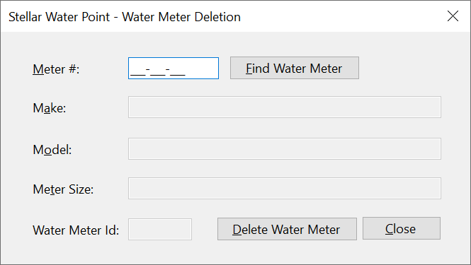 Stellar Water Point - Water Meter Deletion