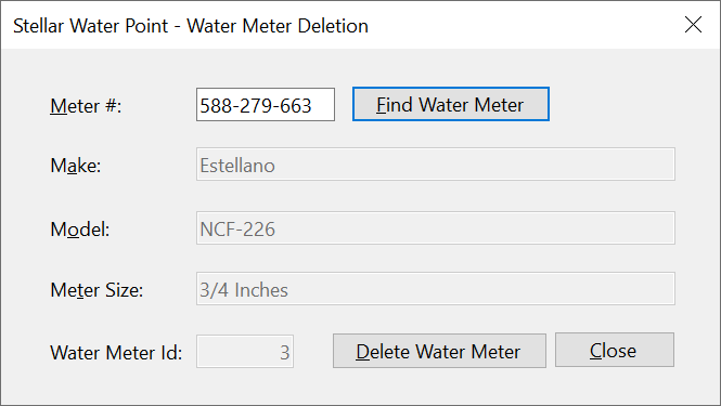 Stellar Water Point - Water Meter Deletion
