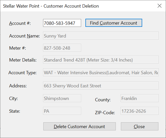 Stellar Water Point - Customer Account Deletion