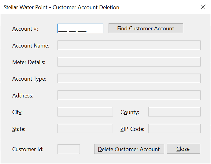 Stellar Water Point - Water Meter Deletion