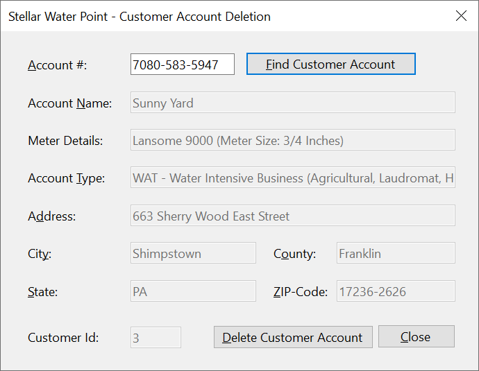 Stellar Water Point - Customer Account Deletion