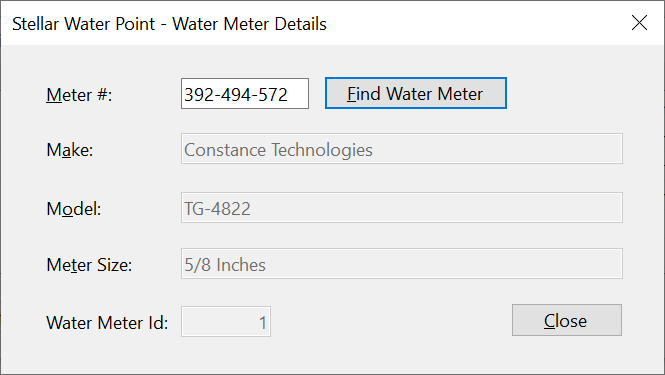 Stellar Water Point - View Water Meter