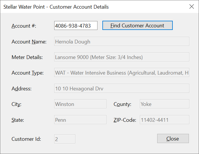 Stellar Water Point - View Water Meter