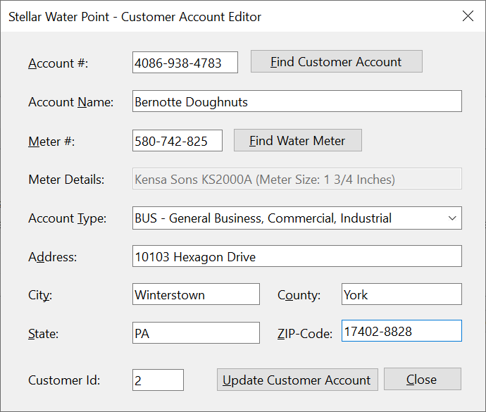 Stellar Water Point - Customer Account Editor