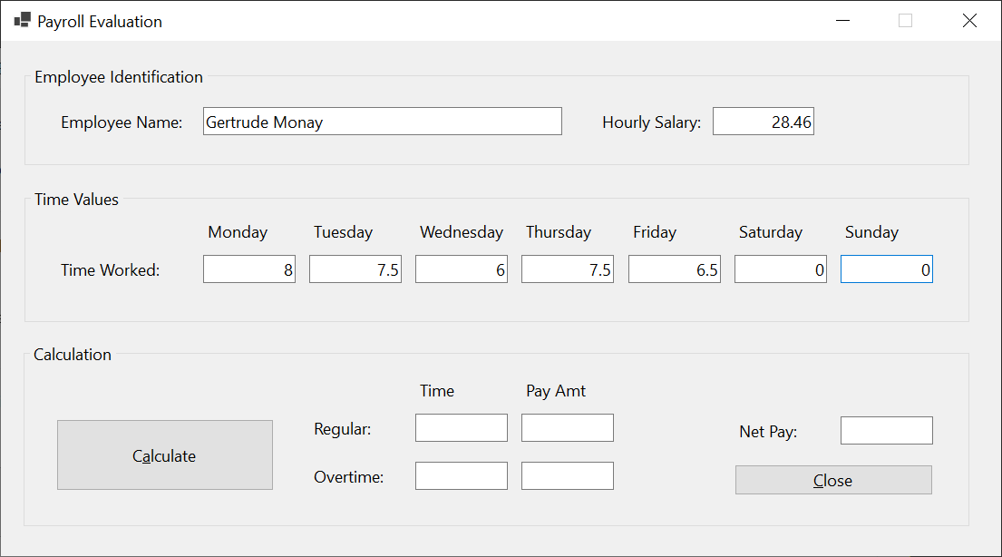 Payroll Evaluation