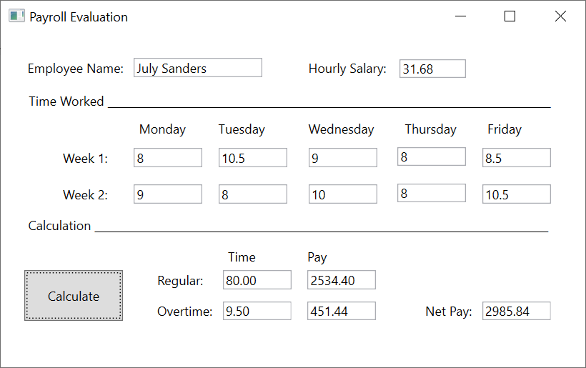 Payroll Evaluation