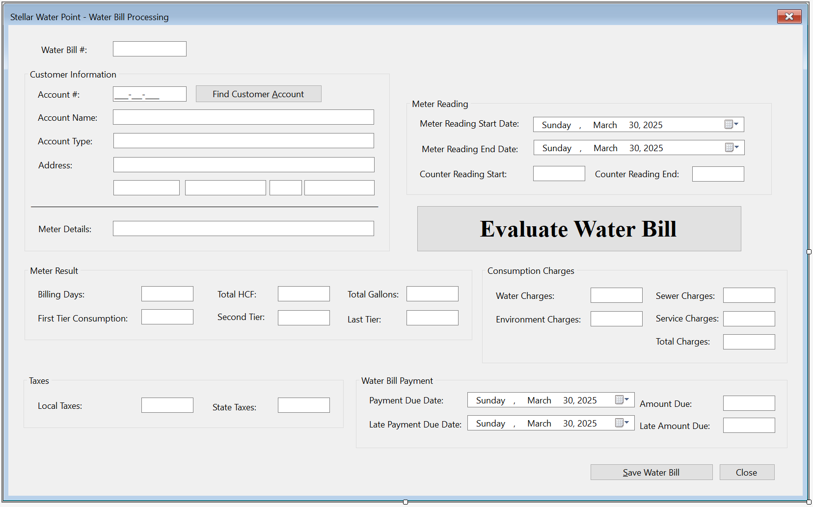 Stellar Water Point - New Water Bill