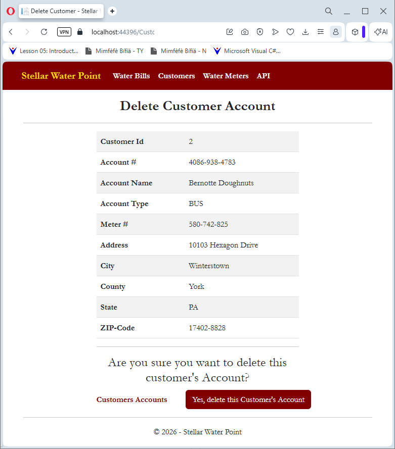 Stellar Water Point - Customer Account Deletion