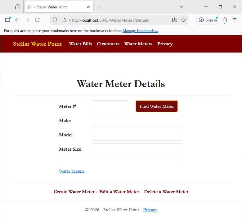 Stellar Water Point - View Water Meter