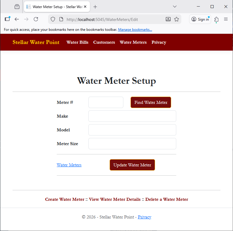 Stellar Water Point - Water Meter Editor