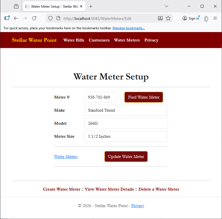 Stellar Water Point - New Water Meter