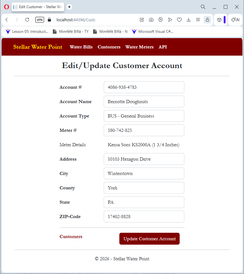 Stellar Water Point - Customer Account Editor