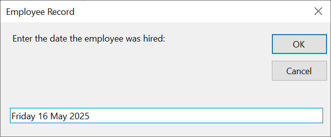 Input Box - A Default Value