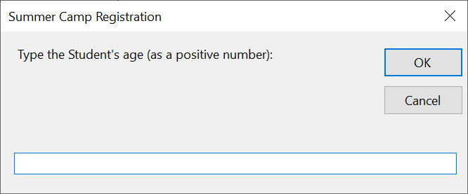 The Caption of an Input Box
