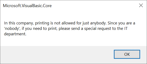 A Simbple Visual Basic Message Box