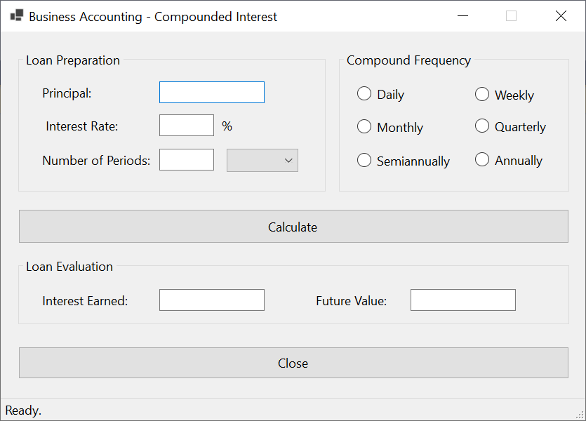 Business Accounting - Compounded Interest - Providing Help