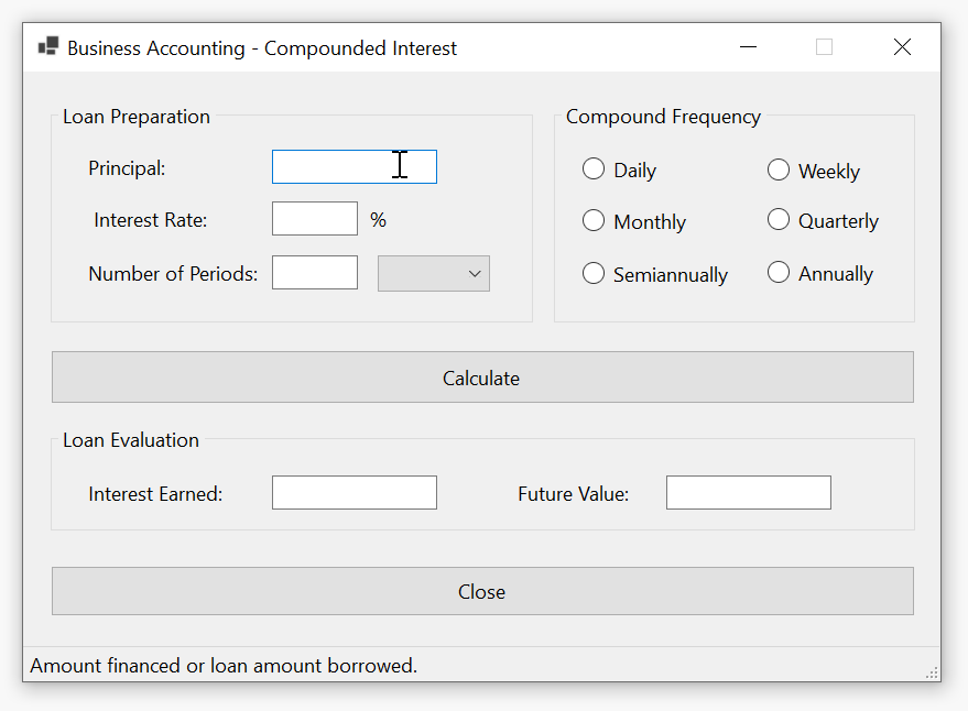 Business Accounting - Compounded Interest - Providing Help