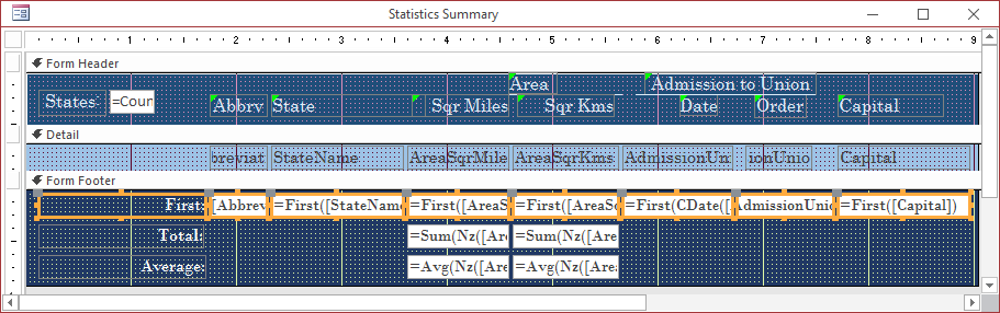 Aggregate Functions - The First Record of a Table