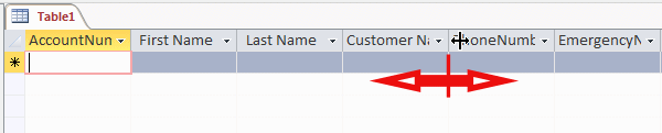 Changing the Width of a Column