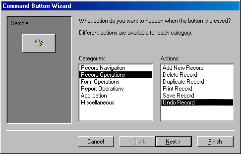 Command Button Wizard