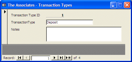 Transaction Types: Form Result