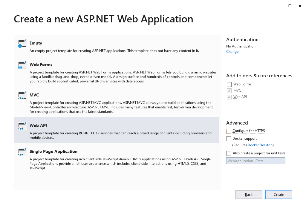 Crate a New ASP.NET Application