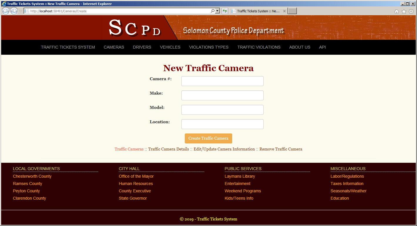 Traffic Tickets System - Traffic Camera Setup