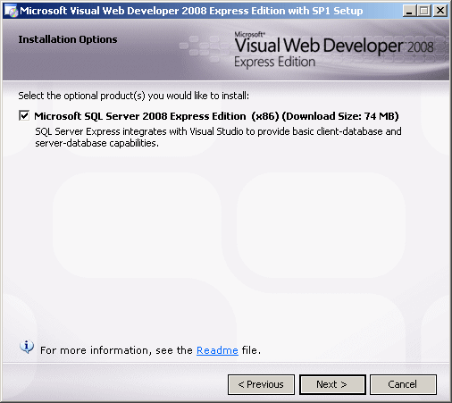 Microsoft Web Developer 2008 Express Edition