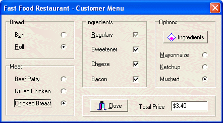 The Fast Food Restaurant Application