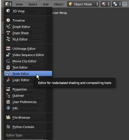 Node Editor - Menu Selection