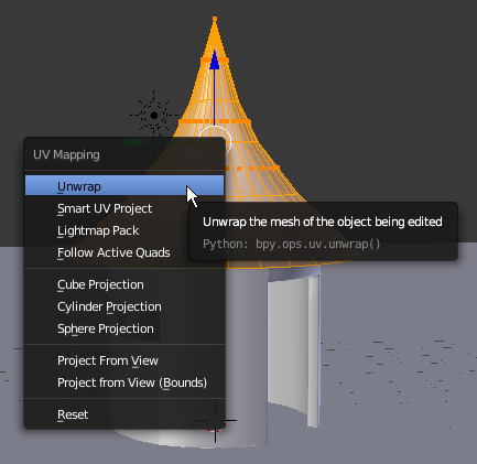 Compositing Window - Menu Selection - Unwrap